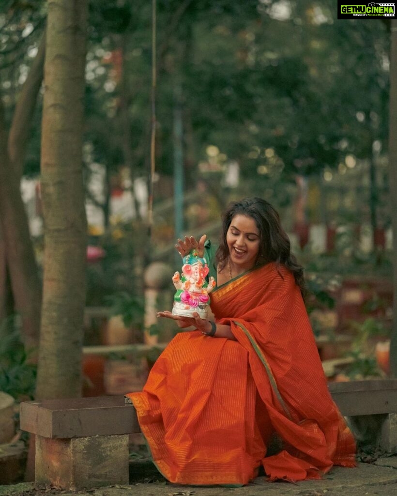 Chaitra Reddy Instagram - Happy Gowri Ganesha festival ✨ Photography: @reflectionofmymemories ❤️ Saree : @kaarigai.sarees ❤️