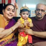 Chandra Lakshman Instagram - Wishing all of you a blessed Janmashtami 🫰💫 Hare Krishna! 🙏 Our lil Kannan filled our home and heart with loads of love and light😘😘#ayaan @tosh.christy @lakshmanmalathy @kumarlak #moongirl #festivity #janmashtami #ourson #greatful