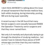 Chinmayi Instagram - Oh - I DEFINITELY WISH WITH ALL MY HEART that bloody every doctor that harassed a woman gets unalived and rots in pain. Azhugi saavanumda neengallam. Ottumotthama ungala mattum oru tsunami virus illa boogambam yaenda thookka maatengudhu. Yaen?! Medicos who complain will detained, failed in practicals so women have to tolerate. I wish these men’s small egos can be sliced off instead. Porukkinga. The rage wont stop.