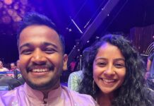 Darshana Rajendran Instagram - "Best Pair" on screen award for Jaya Jaya Jaya Jaya Hey at @mazhavilmanoramatv @amma.association entertainment awards. Thank you @vipindashb @nashidfamy @lakshmi_the_warrior @ganeshrmenon and of course @darshanarajendran ❤️