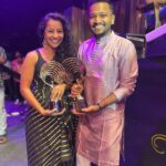Darshana Rajendran Instagram - What a lovely feeling to be acknowledged for my work in front of so many legends of the industry. Entertainer of the year - Best Actress and Best Pair with my partner in crime @ibasiljoseph ❤️ Thank you @vipindashb @nashidfamy @aj_aswathyjayakumar @ganeshrmenon @lakshmi_the_warrior and each and everyone who worked on Jaya Jaya Jaya Jaya Hey. And thank you @roukabysreejithjeevan for styling (saving) me and letting me wear your beautiful work. Thanks @amorettestore.in for the earrings. And thanks my @syamaprakashms for the photographs :)