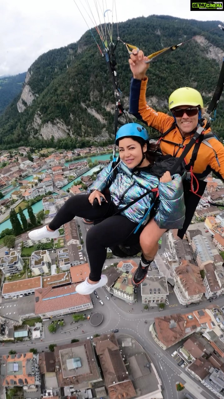 Debina Bonnerjee Instagram - Don’t just fly in spirit. Fly in person . Tried this tandem fly over #interlaken and was a wonderful feeling. 🤩 . @myswitzerlandin #ineedswitzerland #interlaken🇨🇭