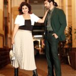 Debina Bonnerjee Instagram - The last one is our wholesome mood 😂🫶🏻😛 #swipe . Black and White Outfit - @calvinklein Pleated skirt - @tommyhilfiger Bag - @dior Shoes - @versace Gurmeet’s Outfit - Monochrome blazer, shirt and trousers - @tommyhilfiger Fashion Directed by: @thebongmunda 📸 : @sk_.click Managed by : @jeevitaoberoi