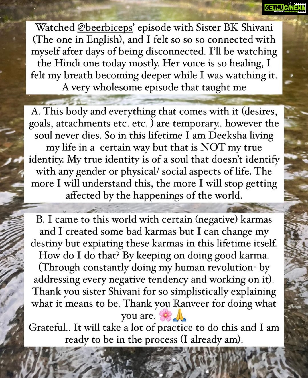 Deeksha Joshi Instagram - This also had to be posted as a post. 🌸 Think of it as an appeal to watch the Podcast episodes in English and Hindi. English podcast link- https://youtu.be/7ukeBLsAkpM?si=rsZcIlpkZzVaI2el Hindi Podcast link- https://youtu.be/vUOqPkJluVM?si=XOjJAvFUtX1MTl2u @beerbiceps @ranveerallahbadia 🙏🌺