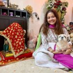 Devoleena Bhattacharjee Instagram - Bappa ❤️🥰🧿🙏🏻 Outfit : @meghmalhaar_ Styled by: @shikshabhansali_ #moryarebappamoryare #ganpati2023 #blessed #gratitude Mumbai - मुंबई