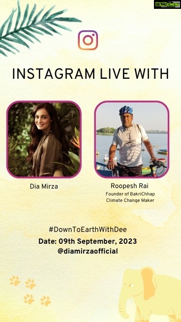 Dia Mirza Instagram - Down To Earth with Roopesh Rai @roopesh_rai 💚🐯🌏 Roopeshji’s mission is #ClimateAction. He is a social entrepreneur, founder of Bakri Chhap @bakrichhap and Chef. He describes himself as an “obsessive compulsive minimalist”. Roopesh ji is currently travelling through rural India on his bicycle and has covered 6350kms so far! His aim is to cover 12000kms engaging with rural youth on #ClimateAction 🙏🏻 He has been planting banyan and peepal trees along the way, identifying grassroot champions for climate action. A person with no athletic background, has chosen to put his life at risk by covering this distance with the sole purpose to help people and planet 🦋🌳 I am inspired and motivated by his leadership and action. You will be too 🙌🏼 watch now! #Act4SDGs #GlobalGoals #DownToEarthWithDee #ForPeopleForPlanet #SDGs #ChangeBeforeClimateChange Bhavan's College