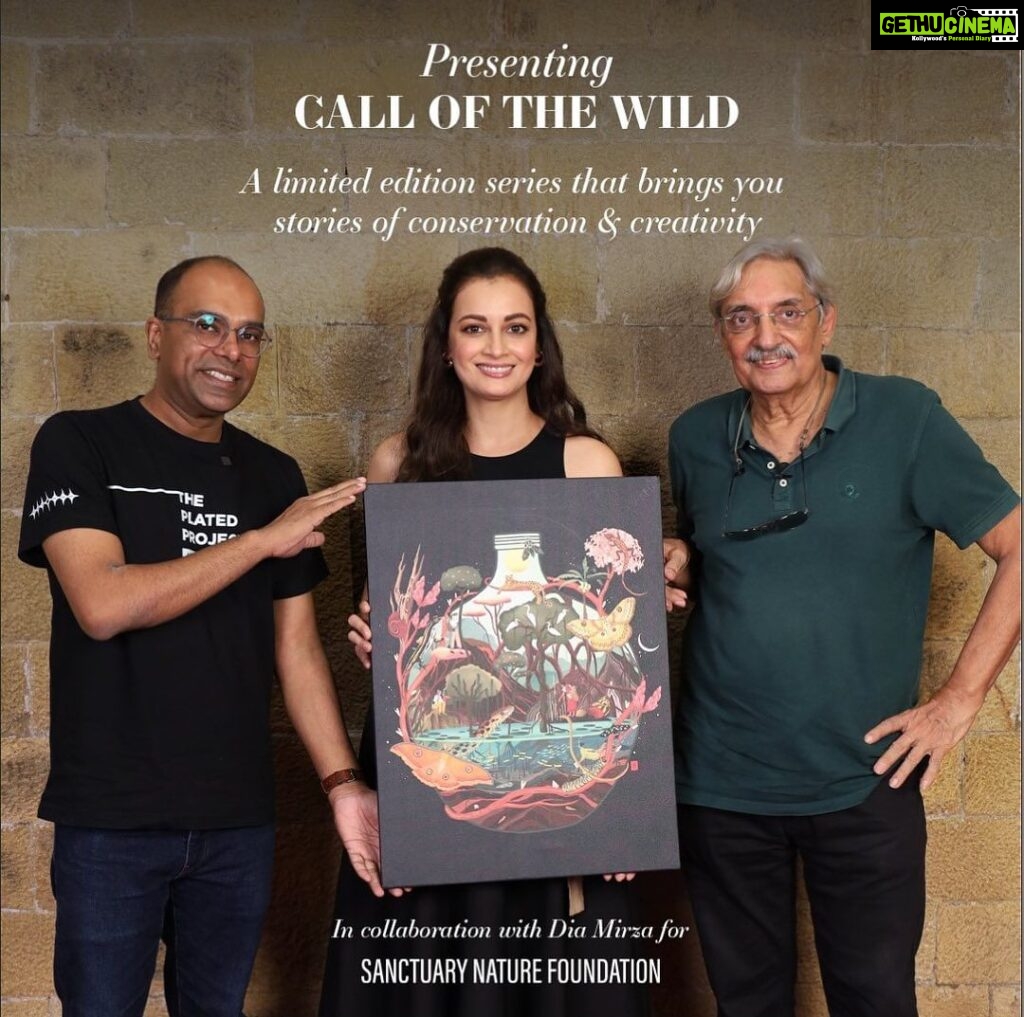 Dia Mirza Instagram - "The purpose of art is to re-present nature, not represent it." Josef Albers The 'Call of the Wild' series does exactly that. It reminds us why nature is so magical and so worthy of being celebrated every single day. Savour this soulful collaboration between The Plated Project (@theplatedproject), Sanctuary Nature Foundation (@sanctuaryasia), and yours truly and enabled by Exceed Entertainment (@exceedentertainment). I couldn't be prouder or happier to share it with you 🙃 Immerse yourself in 10 stunning pieces of art envisioning the harmonious co-existence of humanity and nature. Created by 7 exceptional Indian artists, these 50 limited-edition pieces are one-of-a-kind and all proceeds they generate will go towards nurturing our planet via the Sanctuary Nature Foundation 🌏🐯💙 A huge shoutout to Chitresh Sinha @chitreshsinha83 , the CEO and Founder of The Plated Project, and Bittu Sahgal, the Founder of Sanctuary Nature Foundation, for their collaborative vision that shaped this venture; and @afsarzaidi, the Founder and Enabler at Exceed Entertainment (@exceedentertainment) for facilitating this project. Explore the 'Call of the Wild' collection at www.theplatedproject (@theplatedproject) and make these little treasures a part of your world. Big shout out to the artists who've joined us in this cause @svabhukohli @studioganta @doodle_dabba @tanyatimble @harshnamdeo_ @somehipstername @shreyasea 🙏🏻🙏🏻 #newlaunch #theplatedproject #callofthewild #launch #collab #artagainsthunger #wild #diamirza #sanctuaryasia #newcollection #embracingnature @bittusahgal @carapiranha @miss_butterfingers @shruti8711 🐯 Videography and Photography: @ikshitpatel Makeup: @shraddhamishra8 Hairstylist: @tejisinghofficial