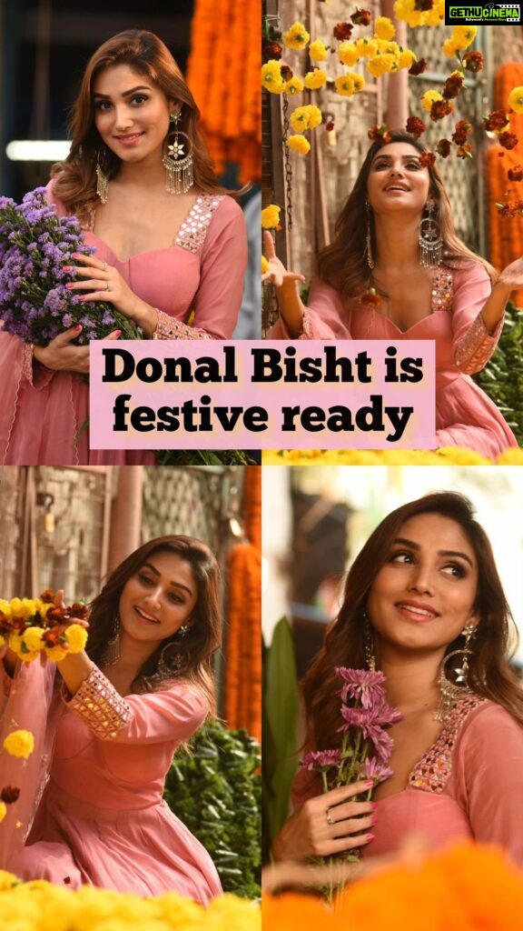 Donal Bisht Instagram - Donal Bisht is in the festive mood and ready to tune into Diwali and Navaratri 🪔✨ . . . #donalbisht #festiveshoot #festiveready#ethnicwear #ethnicinspo #fashioninspo #celeb #tvceleb #actorslife #diwali #navaratri #khalasi #cokestudio #fashionreel #suit #prettyinpink #actress #bombaytimes #delhitimes #explore #fyp #reels