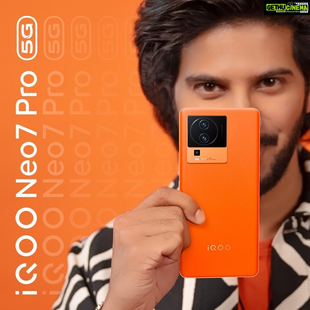 Dulquer Salmaan Instagram - I still can’t stop obsessing over the power-packed #iQOONeo7Pro. With its high-performance features and stunning Fearless Flame leather finish, every element of this beauty has been thoughtfully crafted. This powerhouse is just beyond believable. Head to @amazondotin or iQOO.com to grab yours today! #AD #PaidPartnership
