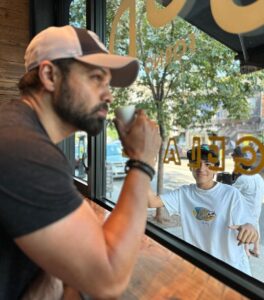 Emraan Hashmi Instagram - Nothing like a morning espresso !! Only to be invaded by a Photobomber 💣