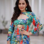 Esha Kansara Instagram - How much Color is too much Color? 🤷‍♀️🥳🤓 Styled by- @styleitwithniki Dress- @digvijaysingh_artwear Bracelet and ring- @kenayosha Photography- @i_m_lucky_sing__