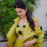 Esha Kansara Instagram - 🍀🍀🍀 Styled by - @styleitwithniki Photography - @i_m_lucky_sing__ Green coord set- @flairthestudio Jewellery-@kenayosha