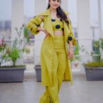 Esha Kansara Instagram - 🍀🍀🍀 Styled by - @styleitwithniki Photography - @i_m_lucky_sing__ Green coord set- @flairthestudio Jewellery-@kenayosha