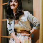 Esha Kansara Instagram - Blushing with all the love we are already getting for 3 ekka 😍😍😍😍 Styled by - @styleitwithniki Skirt- @_almashi_ Denim jacket- @spykarofficial Ring- @kenayosha Photography - @chiragpanchal__