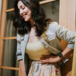 Esha Kansara Instagram - Blushing with all the love we are already getting for 3 ekka 😍😍😍😍 Styled by - @styleitwithniki Skirt- @_almashi_ Denim jacket- @spykarofficial Ring- @kenayosha Photography - @chiragpanchal__