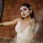 Esther Anil Instagram - 🪷🪷🪷🪷 _________________________ Styling : @amritha_lakshmi___ @styledby_al_ Photography : @merin__georg Make up and hair: @sreegeshvasan_makeupartist Costume : @thehouseofkemp Accesories : @goodwillcollectionskerala Earcuff : @beadsart_hairvine Location : @kondai_lip_resort Special thanks : @book_vacations