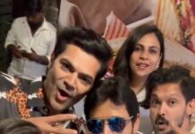 Ganesh Venkatraman Instagram - LEO FEVER 🦁..first day with friends 😎😎😎 @samyuktha_shan @actor_shaam @actornakkhul @srubee #leo #firstday #thalapathyfan #friends #celebration #ags #tnagar