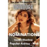 Gayatri Bhardwaj Instagram – Eeeeep! My first ever nomination.❤️ 
My gratitude to all who watched and loved  #Dhindora 🙏🏼⚡️
Link in my bio to vote!