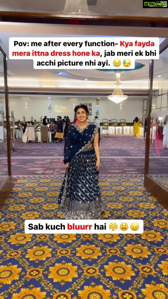 Geetika Mehandru Instagram - Abb ittni pictures lene ka thankyou bolu? Ya blurr ka gussa kru 🥺☹️ @geetikamehandru #indianwedding #reelkarofeelkaro #reelitfeelit #lehangacholi