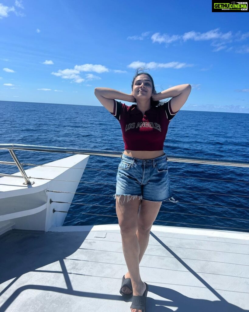 Hari Teja Instagram - Scuba Diving at Great Barrier Reef ✅ I never thought I will do Scuba diving in my life as I was always afraid of deep waters. But what I did today overcome all those fears. With you @nithya_hari on my side , I did it. Spotted a whale, which was unexpected but amazing. ♥️ Great Barrier Reef Australia