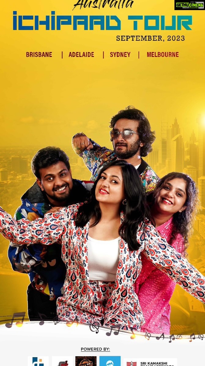 Harika Narayan Instagram - #ichipaadtour It’s more than just a musical tour for all of us🤩 If you are around, book your tickets right away✨ . @saketh_komanduri @prudhvichandrap @sruthiranjani @harika_narayan @anteventz @vanyaeventz @ichipaadtour @maahaaproject @maahaamc @srspd_20 @shashankalamuru @baidurjyabanerjee @krishnabharadwaj.music @dj.bob.dj @sweetindiaaustralia @eplanet_hyderabad @australia_telugodu @brisbane_bullodu