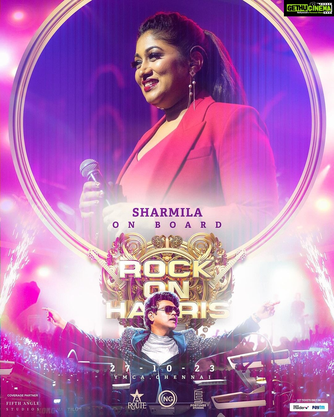 Harris Jayaraj Instagram - Welcome onboard @sharmi_la 🤩🎶 “ROCK ON HARRIS - Live In Concert, Chennai” 🎸 27/10/2023 at YMCA Nandanam Book your Tickets NOW @insider.in (Link in bio) 🎫 @jharrisjayaraj @noiseandgrains @therouteofficial @fortunee_studios @jagadish_palanisamy @karya2000 @itisveer @itssuryakumar_sk #RockOn #HarrisJayaraj #NoiseandGrains #Chennai