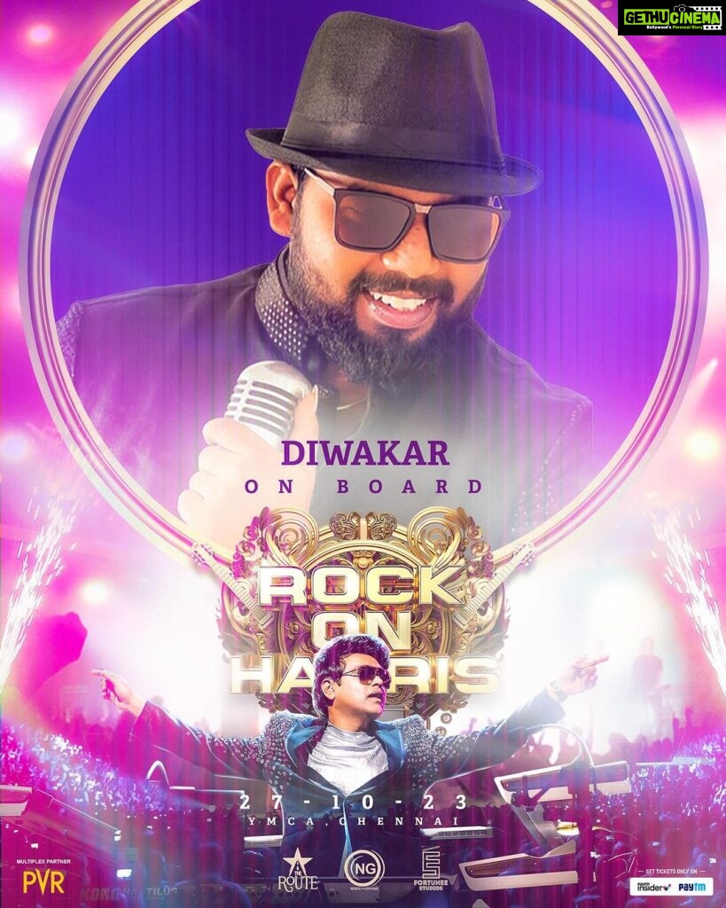 Harris Jayaraj Instagram - Welcome onboard @singer_diwakar 😎💥 “ROCK ON HARRIS - Live In Concert, Chennai” 🎸 27/10/2023 at YMCA Nandanam Book your Tickets NOW @insider.in (Link in bio) 🎫 @jharrisjayaraj @noiseandgrains @therouteofficial @fortunee_studios @jagadish_palanisamy @karya2000 @itisveer @itssuryakumar_sk #RockOn #HarrisJayaraj #NoiseandGrains #Chennai