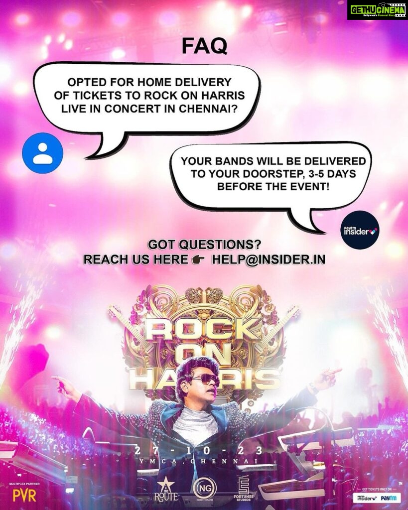 Harris Jayaraj Instagram - For the first ever time!!! Patrons who opted for home delivery, the bands will be delivered to 3-4 days before the concert day! #RockOnHarris #HarrisJayaraj #NoiseandGrains