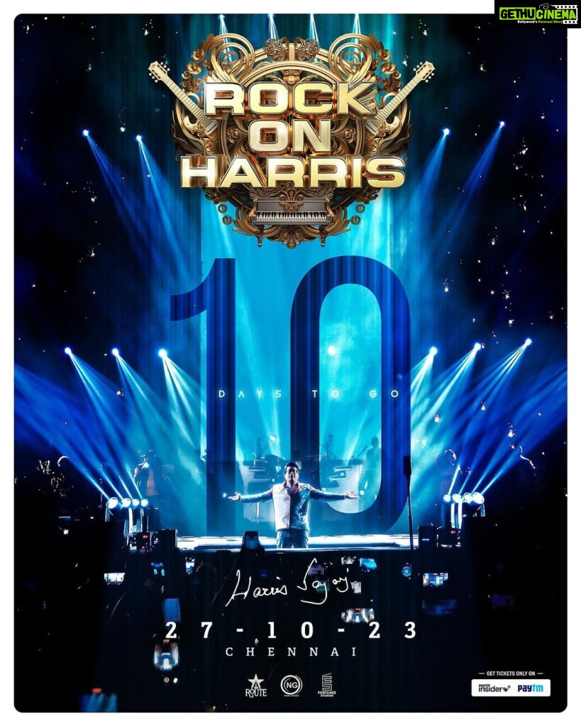Harris Jayaraj Instagram - 🔟 more days you go!! 💥❤ “ROCK ON HARRIS - Live In Concert, Chennai” 🎸 27/10/2023 at YMCA Nandanam Book your Tickets NOW @insider.in (Link in bio) 🎫 @jharrisjayaraj @noiseandgrains @therouteofficial @fortunee_studios @jagadish_palanisamy @karya2000 @itisveer @itssuryakumar_sk #RockOn #HarrisJayaraj #NoiseandGrains #Chennai