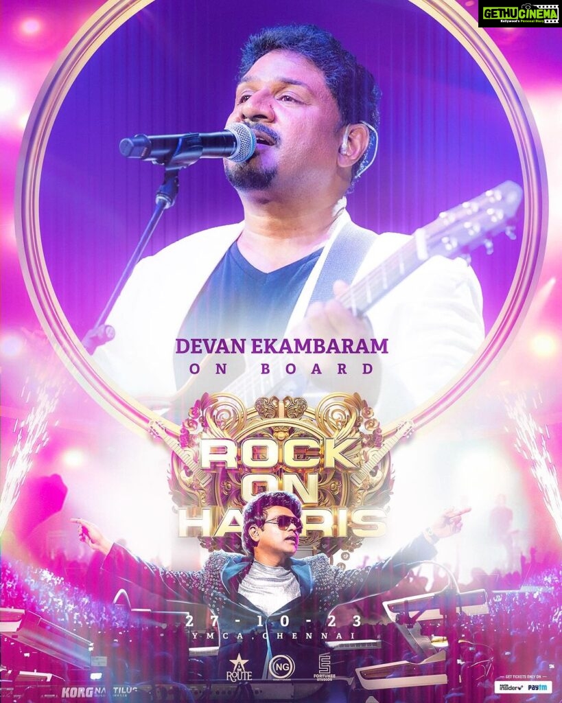 Harris Jayaraj Instagram - Welcome onboard @devanekambarammusic 🤩💫 “ROCK ON HARRIS - Live In Concert, Chennai” 🎸 27/10/2023 at YMCA Nandanam Book your Tickets NOW @insider.in (Link in bio) 🎫 @jharrisjayaraj @noiseandgrains @therouteofficial @fortunee_studios @jagadish_palanisamy @karya2000 @itisveer @itssuryakumar_sk #RockOn #HarrisJayaraj #NoiseandGrains #Chennai
