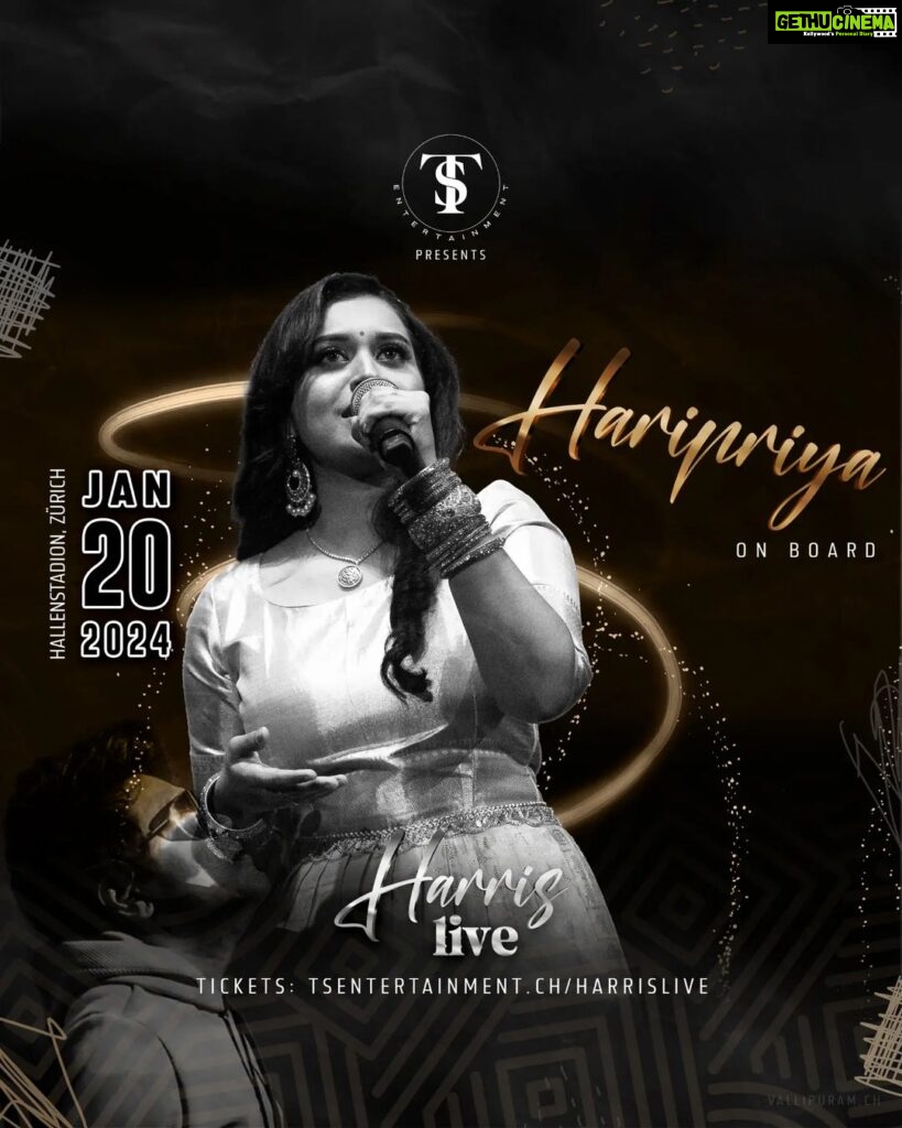 Harris Jayaraj Instagram - . 🎤 WELCOME ON BOARD - HARI PRIYA♥️ 🎶 The young, pretty, and rapidly rising star from the Super Singer family, is all set to grace our stage with her mesmerizing talent. 🌟 Get ready to be captivated by her beautiful voice and dynamic performance. Don't miss this chance to witness the rise of a future music sensation! 🎵✨ Grab your tickets while they last! 🎟️🏃 #HarrisJayarajConcert #MusicMagic #GetYourTickets #harrisjayarajhits #harrisjayaraj #harrisjayarajmusical #harrisjayarajsongs #harrisjayarajfans #harrisjayarajmusic #harrisjayarajbgms #harris #harrisjayarajslovelymusic #princeofmelody #harrisjayarajfansclub #harrisjayarajbgm #harrisjayarajfansinstagram #tamilsong #melodyking #isaiminnal #trending #gvm #harrisjeyaraj #princeofmelodyharrisfans #harrishjayaraj #music #harrisjayarajmashup #harrislive