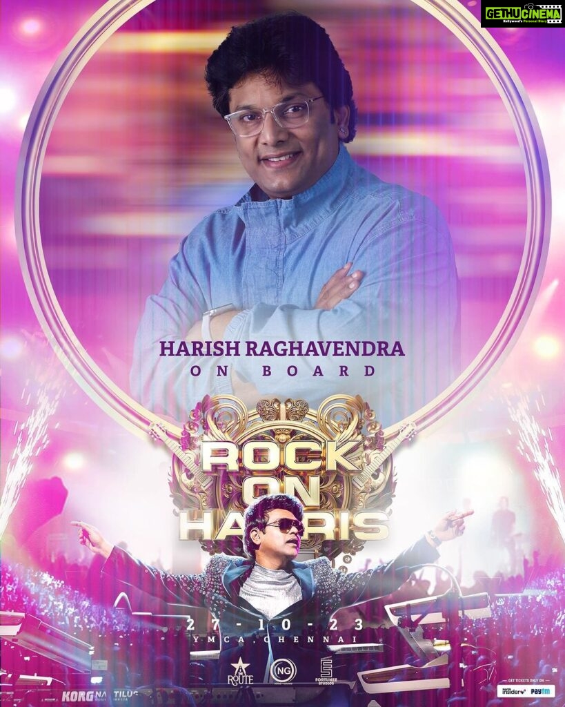 Harris Jayaraj Instagram - Welcome onboard @its_harishraghavendra 🤩💫 “ROCK ON HARRIS - Live In Concert, Chennai” 🎸 27/10/2023 at YMCA Nandanam Book your Tickets NOW @insider.in (Link in bio) 🎫 @jharrisjayaraj @noiseandgrains @therouteofficial @fortunee_studios @jagadish_palanisamy @karya2000 @itisveer @itssuryakumar_sk #RockOn #HarrisJayaraj #NoiseandGrains #Chennai
