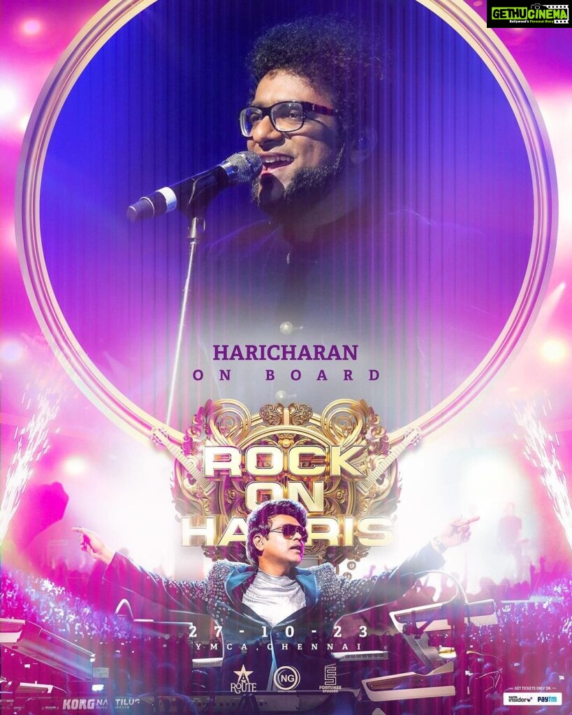 Harris Jayaraj Instagram - Welcome onboard @haricharanmusic 🤩💫 “ROCK ON HARRIS - Live In Concert, Chennai” 🎸 27/10/2023 at YMCA Nandanam Book your Tickets NOW @insider.in (Link in bio) 🎫 @jharrisjayaraj @noiseandgrains @therouteofficial @fortunee_studios @jagadish_palanisamy @karya2000 @itisveer @itssuryakumar_sk #RockOn #HarrisJayaraj #NoiseandGrains #Chennai