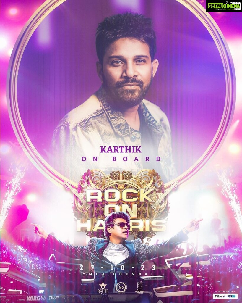 Harris Jayaraj Instagram - Welcome onboard @karthikmusicexp 🤩🎤 “ROCK ON HARRIS - Live In Concert, Chennai” 🎸 27/10/2023 at YMCA Nandanam Book your Tickets NOW @insider.in (Link in bio) 🎫 @jharrisjayaraj @noiseandgrains @therouteofficial @fortunee_studios @jagadish_palanisamy @karya2000 @itisveer @itssuryakumar_sk #RockOn #HarrisJayaraj #NoiseandGrains #Chennai