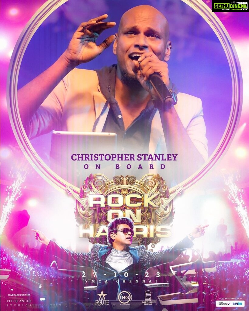 Harris Jayaraj Instagram - Welcome onboard @singerchristopherstanley 🤩🎶 “ROCK ON HARRIS - Live In Concert, Chennai” 🎸 27/10/2023 at YMCA Nandanam Book your Tickets NOW @insider.in (Link in bio) 🎫 @jharrisjayaraj @noiseandgrains @therouteofficial @fortunee_studios @jagadish_palanisamy @karya2000 @itisveer @itssuryakumar_sk #RockOn #HarrisJayaraj #NoiseandGrains #Chennai