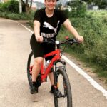 Hazel Keech Instagram - Just what the Dr prescribed! A dose of happiness mixed with rain and cycling! Ill be honest, although Im smiling in this photo, I was also dying. Its been a very long road of recovery for me over many months and this is the first day I am exercising, which means this was a real struggle. But i also know, like anyone else who has to start from scratch again, that this will most likely be the hardest day. Proud of myself today. Thank you @pumaindia for the motivation, support and encouragement
