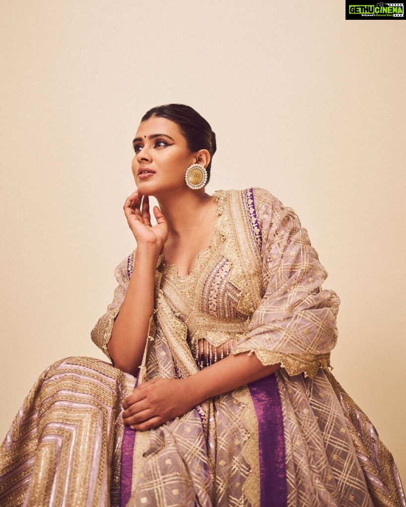 Hebah Patel Instagram - For #NATS many moons ago! Outfit - @shikharsharmaofficial_15 Jewellery- @motifsbysurabhididwania Hmu - @danielbaueracademy Styled by - @who_wore_what_when Photography - @chandrahas_prabhu