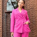 Helly Shah Instagram - Well , If you aren’t crocin’ you aren’t rocking 🙃🌟 Wore this perfect hot pink pant suit by @saltattire in Vietnam and couldn’t help but pair it with my most fav crocs ✨🌝 Outfit: @saltattire Styling: @styling.your.soul