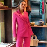 Helly Shah Instagram - Well , If you aren’t crocin’ you aren’t rocking 🙃🌟 Wore this perfect hot pink pant suit by @saltattire in Vietnam and couldn’t help but pair it with my most fav crocs ✨🌝 Outfit: @saltattire Styling: @styling.your.soul