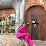 Helly Shah Instagram - Well , If you aren’t crocin’ you aren’t rocking 🙃🌟 Wore this perfect hot pink pant suit by @saltattire in Vietnam and couldn’t help but pair it with my most fav crocs ✨🌝 Outfit: @saltattire Styling: @styling.your.soul