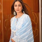 Hina Khan Instagram – My love for jhumkas 🩵🩵🩵