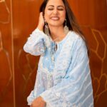 Hina Khan Instagram – My love for jhumkas 🩵🩵🩵