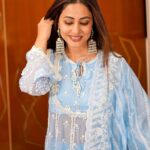 Hina Khan Instagram – My love for jhumkas 🩵🩵🩵