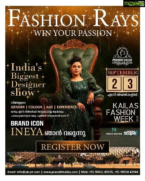 Ineya Instagram - BRAND ICON, OUR CELEBRITY GUEST @iam_ineya Fashion Rays Win Your Passion @prasobh__kailas Register soon to get trained and toned from fashion industry tycoons!! @calicut.tradecentre Event Partner :- @media.engine.events Associate: @jovel_pazhayattil_productions_ www.prasobhkailas.com/news-events/fashion-rays Or email us to: fashionrays@pk-ph.com | or call/whatsapp +919061100555 +919895842944 #fashionrays #drrobinradhakrishnanfan_ #prasobhkailasproductionhouse #kailasproductionhouse #mrandmissindianicon #mollywoodflicksaward2021