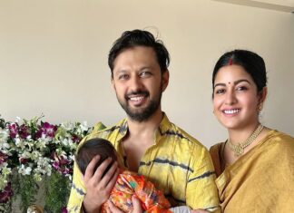 Ishita Dutta Instagram - Ganpati Bappa Morya! 🙏🌟 This year’s celebration is extra special as we welcome the blessings of Lord Ganesha with our little angel, Vaayu, who turns 2 months old today. 🎂👶❤️ #GaneshChaturthi #VaayusFirstCelebration