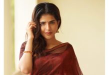 Iswarya Menon Instagram - Since you all like me in a saree 💋 This is for you ♥️ . 📷 @camerasenthil @jeevithamakeupartistry @thepallushop @aaranyarentaljewellery @rrajeshananda