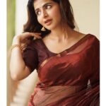 Iswarya Menon Instagram - Since you all like me in a saree 💋 This is for you ♥️ . 📷 @camerasenthil @jeevithamakeupartistry @thepallushop @aaranyarentaljewellery @rrajeshananda