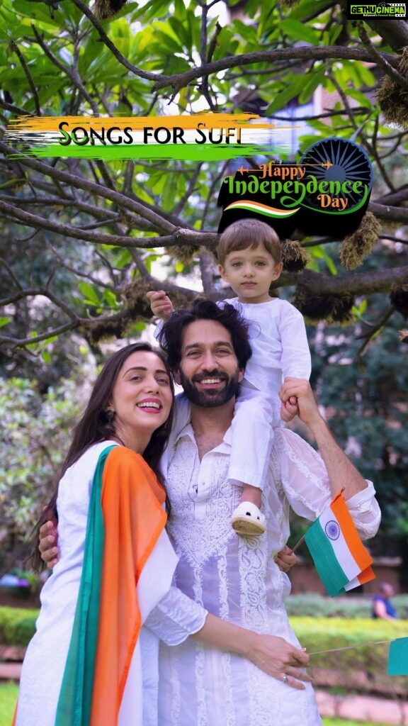 Jankee Parekh Instagram - Early Independence Day Celebrations with our Nanha Munna Rahi! Jaihind 🇮🇳 P.S. - Let me spill the beans !! This started as a jamming session between Mumma & Baccha, but as soon as Sufi spotted Nakuul with the camera, he decided to dodge the frame and do exactly what his Dadda was doing. 📸🌟 It turns out, you can’t really plan when you’ve got a toddler ruling the house! After a couple of earnest attempts, we surrendered to Sufi’s creative spirit. This little boy was on cloud nine, perched on his Dadda’s lap, capturing Mumma’s candid moments and singing his fave tune in fragments alongside 🎶 The takeaway- Sometimes, despite all the plans in your head, it’s just wise to let the little ones lead the way whilst you embrace their excitement and curiosity in each moment. From the moment we let him take over, this transformed into the most joyous activity for all three of us. So, here’s to going with the flow, following their lead, and creating memories that are messy, spontaneous, and absolutely wonderful. 🎉 #happindependenceday
