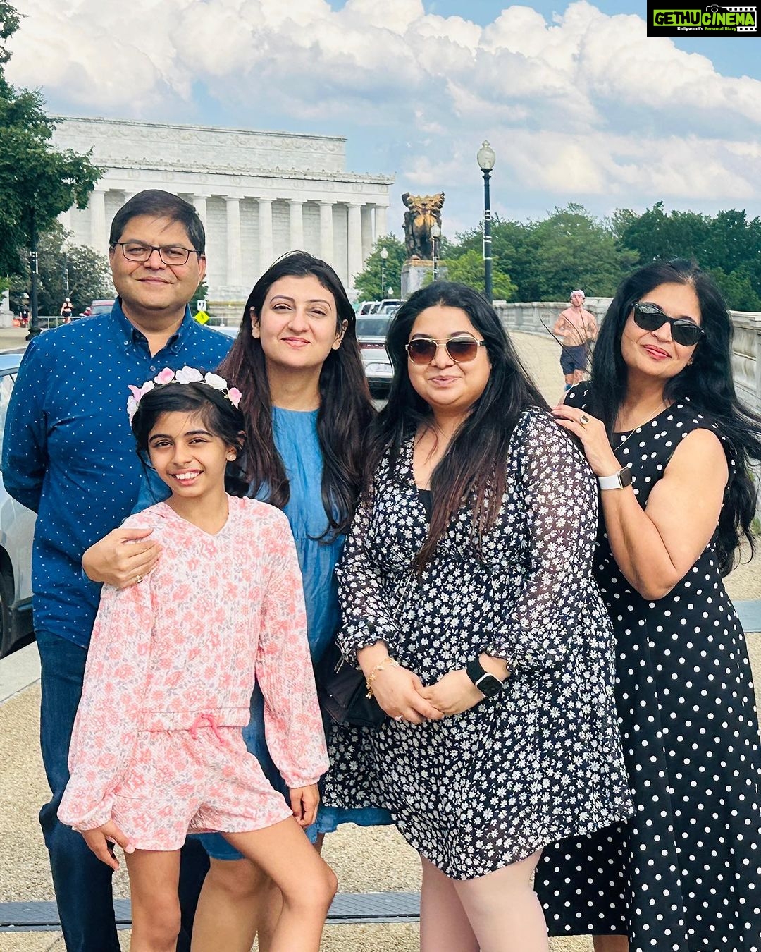 Juhi Parmar Instagram - We are back from a wonderful and memorable vacation and the best part of our trip was meeting Asheesh ji , Rupal ji and Sukratti. Little does one know the definition of kindness and selflessness till when actually its seen unravel so beautifully...Its been a memorable trip but one of gratitude.. all thanks to my dearest Anoop Bhaiya who told me that his best friends stay in DC and got me in touch with them right before we were to leave for America and from leaving from Mumbai till the entire time when we were there, they were helping me make bookings, sending me guidance from shopping and did everything I had never imagined. I can go on and on about it. But truly what really is beyond words is when Samairra and I were stuck in New York City as our flight for Buffalo got cancelled. I didn't know what to do which is when they came to the rescue and right away booked us a bus to Washington DC, where they live. And when we reached our destination, smiling faces with waving hands were waiting for us at the bus stop at 11 in the night as if family was waiting with open arms to greet us and truly they have become family. From never having met each other to coming to our rescue at every little hurdle I faced in the trip, to taking us around Washington DC and opening up their home and hearts to us, and not to miss the delicious home cooked Indian meals , I must say I knew the definition of kindness but what it truly MEANS I saw unravel in front of my eyes during this trip. A thank you would never be enough but beyond what you did for Samairra and me, I must say we also learned that there is so much goodness still in the world and I'm glad that my child is seeing this and imbibes it for our future. I would happily miss seeing Niagara falls all over again if that meant meeting you all. Met you as Asheesh ji and Rupal ji and left with having to call you bhaiya and didi..describes everything. We have a home in USA now and that home is you both ❤️ Thank you Anoop bhaiya once again for introducing us and adding such a beautiful family to our lives ❤️🙏 #gratitude #blessed #family #love #travelstories #JPtravelstories #beautifuldestinations #love