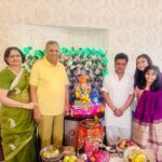 Juhi Parmar Instagram - Sharing glimpses of one of the most special days of the year at our home with all of you. The house lights up with smiles, eyes with excitement as we welcome our Ganesh Ji at home along with close friends and family visiting us! Memories which we cherish as they are framed in our hearts forever! Ganpati Bappa Morya #friends #smile #festival #festivetime #ganesh #ganeshchaturthi #together #positivity
